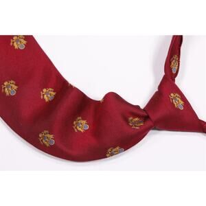 Ben Silver Red USA Seal Crest Eagle Military President Army Silk Necktie Tie